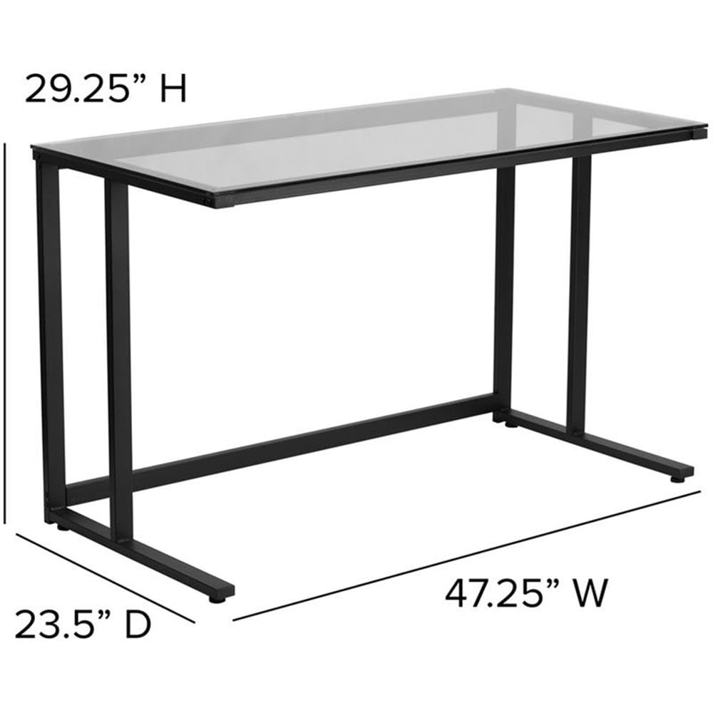 Amazon.com: Flash Furniture Singleton Glass Desk with Black